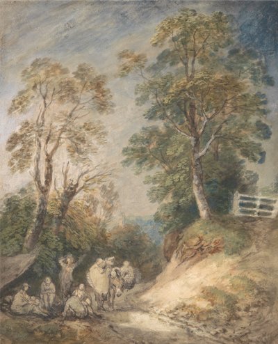 Chemin de campagne avec gitans se reposant - Thomas Gainsborough